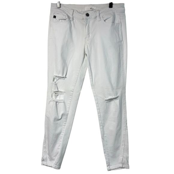 KAN CAN STYLE#KC8086WT WOMEN WHITE DISTRESSED SKINNY JEANS SIZE 9/28 - Picture 1 of 6